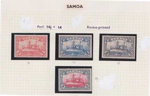 (F184-63) 1900 Samoa set of 4stamps 1m, 2m, 3m &5m Recess printed MH (BM) Cover
