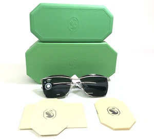Swarovski Sunglasses SK7006 400187 Polished Silver Clear Sparkly Crystals 140 - Picture 1 of 15