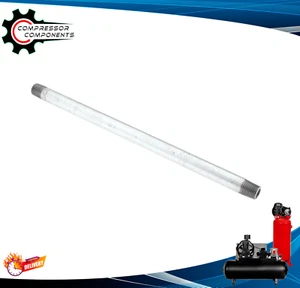 Pezón de tubo galvanizado roscado largo 1/4" MNPT X 8" - Imagen 1 de 4