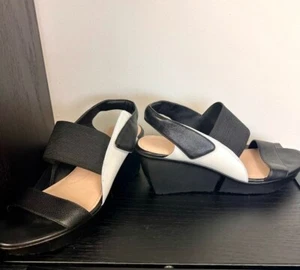 Damen-Sandalen Nina, Größe 8 schwarz/weiß - Bild 1 von 11