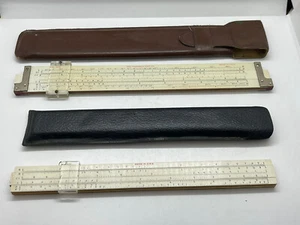 Pair of Vintage Slide Rules Frederick Post #1462 & No Name Wood Slide Rule - Picture 1 of 17