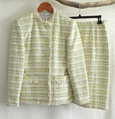 First Issue Liz Claiborne Skirt Suit Tweed Round Neck Blazer/Straight Skirt 6 - Image 1 of 4