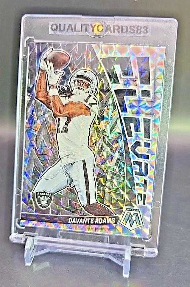 DAVANTE ADAMS SILVER RAINBOW REFRACTOR INSERT CARD WITH CASE NFL OAKLAND RAIDERS - Image 1 of 4