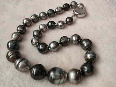 Collana di perle di Tahiti Barocche E Argento 925 - Immagine 1 di 4