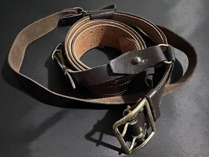Soviet Russian Army Officer Brown Leather PORTUPEYA Leningrad 1973 Year Belt - Picture 1 of 12