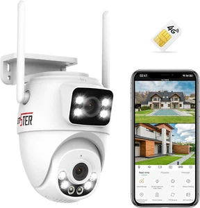 ENSTER 3G/4G LTE Telecamera Esterno Con SIM Card a Doppio Lente, PTZ IP Videocam - Zdjęcie 1 z 12