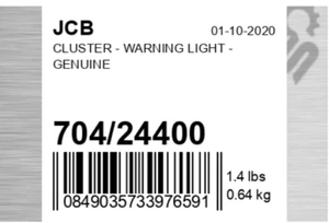 Grupo de luces de advertencia Jcb genuino para retroexcavadoras (n.º de pieza) 704/24400) - Imagen 1 de 6