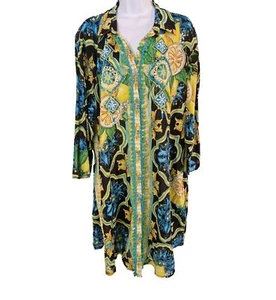 Womens Antica Sartoria Giacomo Cinque Multicolour Floral Beaded Shirt Dress L. - Picture 1 of 12
