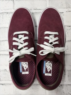 Excelente! Vans Ultra Cush Hombre EE. UU. 11.5 Monopatín 🛹 Cordones Blanco Borgoña Foto 1 de 4