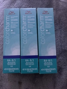 3X Wella Color Charm Demi Permanent Hair Color 2 oz (8A- 8/1) - Picture 1 of 1