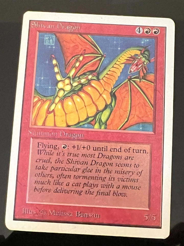 Magic the Gathering MTG Unlimited Shivan Dragon NM/LP  (Beta Bob) - Image 1 of 2