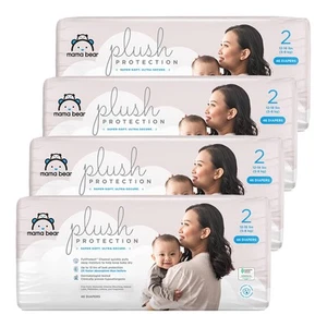 Mama Bear Plush Protection Diapers Size 2 184 Count Pack of 4 Hypoallergenic - Picture 1 of 7
