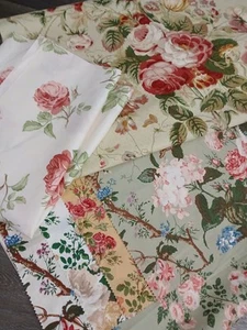 LOT High End Samples England Cottage Flowers Material FABRIC 100% Cotton crafts - Picture 1 of 17