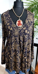 FAT FACE Ladies floral tunic shirt blouse top Vintage SIZE 18 XL Casual BOHO - Picture 1 of 8