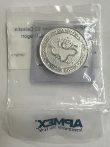 NIUE 2019 1 OZ. MONEDA DE PLATA $2 ANIMALES CELESTIALES EL DRAGÓN VERDE SELLADA - Imagen 1 de 4
