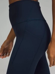 Pantalón de tiro alto Lululemon Align 25" - TRVN azul con bolsillos NUEVO talla 8 - Imagen 1 de 7