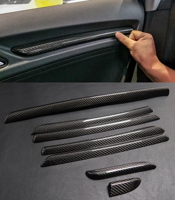 Carbon Fiber Interior Door Console Panel Trim Strip For Audi A3 S3 RS3 14-18 - Image 1 of 4