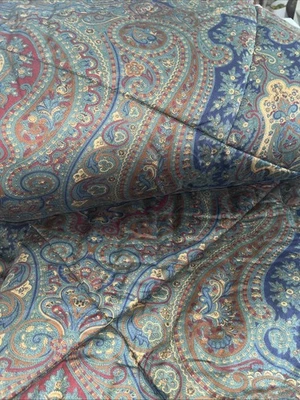 RALPH LAUREN Elizabeth Brianna Paisley Edredón Satén FULL QUEEN De colección Excelente Foto 1 de 4