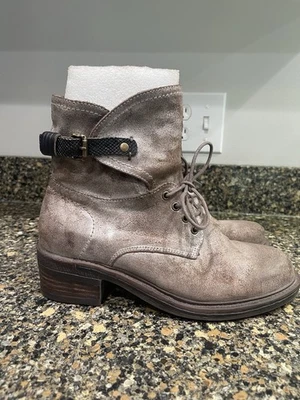 Botines de combate OTBT Gallivant para mujer talla 8 cuero cremallera hebilla de encaje Foto 1 de 4