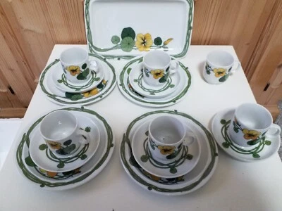 )KONVOLUT Retro Thomas SCANDIG Flowers  Kaffeeservice/ TASSEN, 16 Teile  - Bild 1 von 4