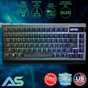 Razer Blackwidow V4 Pro 75% Wireless Gaming Keyboard [Orange Tactile Switches]🐍 - Picture 1 of 14