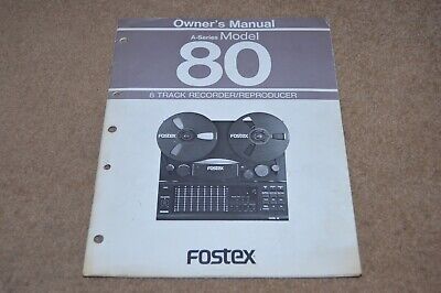 Fostex A-series Modelo 80 8 Grabadora Productor Manual Del Propietario • 3.55€