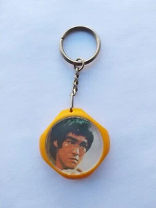 Vintage Rare Bruce Lee Pin Portrait Emblem 1980s Badge Keychain - Bild 1 von 3