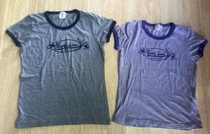 Vtg Surf Line Hawaii Womens Navy Blue | Purple Tee shirt Sz X-Large Lot Of 2 - Picture 1 of 19