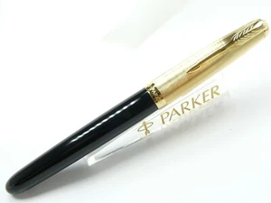 PARKER 51 BLACK DELUXE GT FOUNTAIN PEN 18K FINE NIB NEWEST RELEASE - Picture 1 of 10