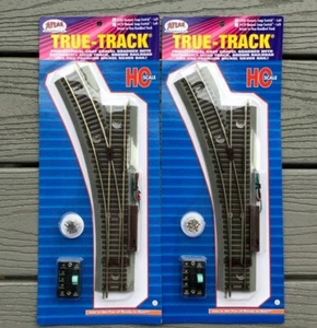 2 ATLAS 1/87 HO TRUE TRACK N/S REMOTE CONTROL 22" RADIUS LH SNAP SWITCHES 480 FS - Picture 1 of 5