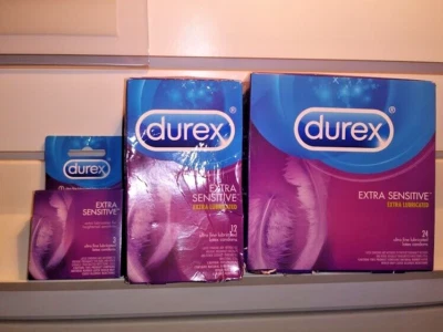 Durex Extra Sensitive Condom Box Ultra Fine Lubricated Latex Pack Count Choice - Image 1 of 4