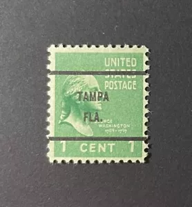 Tampa, Florida Type 61 Precancel - 1 cent Prexie - U.S. #804 - FL - Picture 1 of 1