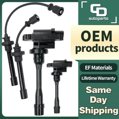 UF295 OEM 2 Ignition Coil +2 Wires for 2002-2006 Mitsubishi Lancer OZ Rally 2.0L - Image 1 of 4