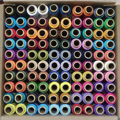 Threads Polyester Sewing Thread 100 Tubes 50 Shades each shade 2 tubes Thread - Image 1 of 4