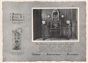 1923 Vintage BARTON PRICE & WILLSON Antike Möbel Wohndeko Druck Anzeige - Bild 1 von 1