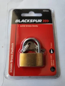 Candado de latón Blackspur 30 mm PD101 con 3 llaves  - Imagen 1 de 2