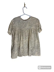 Blu Pony Vintage Floral Doodle Girls Summer Dress Beige Size 4t - Picture 1 of 6