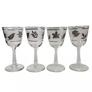 Libbey Silberblatt Laub mattiertes Stielzeug Wein Sherry Glas Barware 4oz 5,75" - Bild 1 von 6