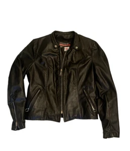 Vintage Brooks Black Leather Motorcycle Jacket Size 34 Made In USA - Picture 1 of 6