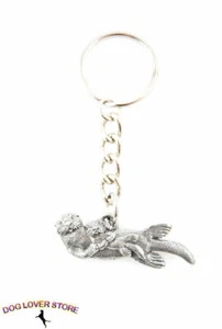 Sea Otter & Pup Pewter Keychain - Picture 1 of 1
