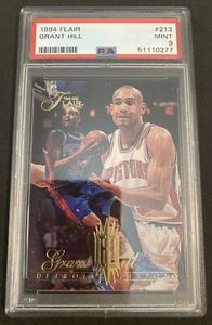 1994-95 Flair #213 Grant Hill Detroit Pistons tarjeta de novato de radiocontrol corte PSA 9 como nueva - Imagen 1 de 2