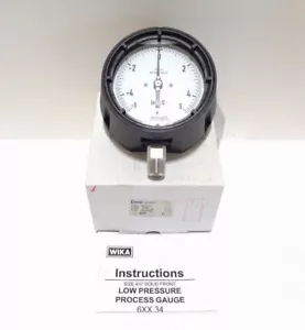 Wika Type: 632.34 4.5" Range: -5/5 INH2O 1/2" NPT LM Low Pressure Gauge - Picture 1 of 1