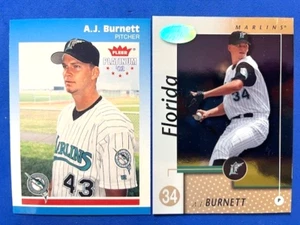 A J Burnett 2002 Fleer Platinum & 2002 Leaf Certified Baseball - Marlins - Picture 1 of 2