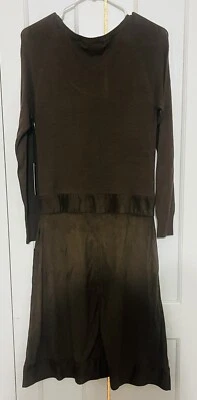 Vertigo Olive Green 1/2 sweater 1/2 faux suede dress Retail: $220 NWT - Image 1 of 4