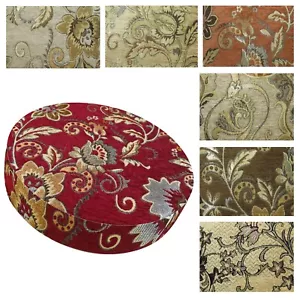 2"Thick-Round Box Shape Cover *Damask Chenille Chair Seat Cushion Case*Wk2 - Picture 1 of 24
