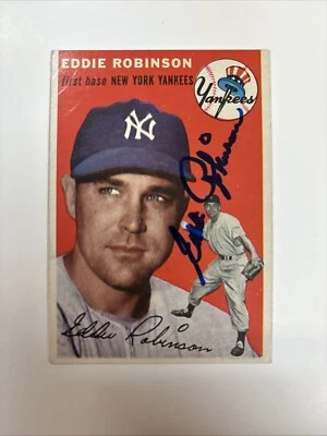 Eddie Robinson Autographed 1954 Topps Card #62 New York Yankees A-681 - Image 1 of 2