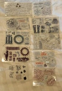 Stampin Up Cling Stamp Die Bundle SET of 9 Lot Words Mothers Day Flowers Award - Picture 1 of 11