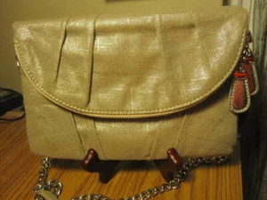 Lindsay Phillips SwitchFlops Silver Tan Color Handbag Purse Crossbody Pocket - Picture 1 of 8
