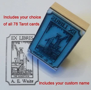 Custom Tarot Card Ex Libris or bookplate rubber stamp by Amazing Arts - Picture 1 of 1