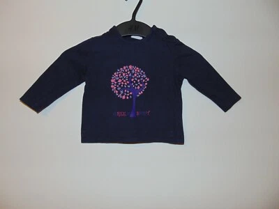 Langarm T-Shirt Größe 74/80 Blau Longsleeve Baum Lila Pink - Bild 1 von 2